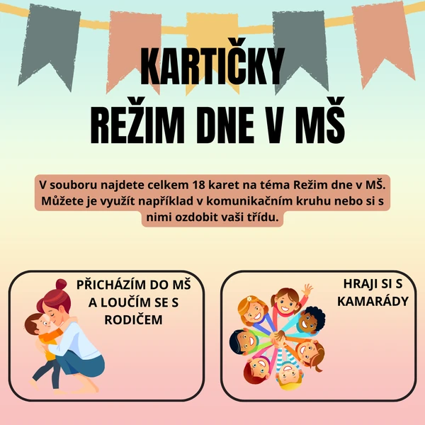 Kartičky - Režim dne v MŠ