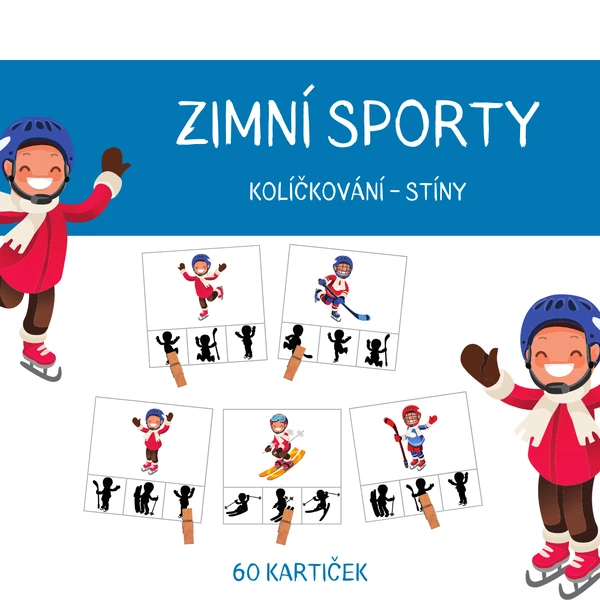 ZIMNÍ SPORTY - stíny (kolíčkování)