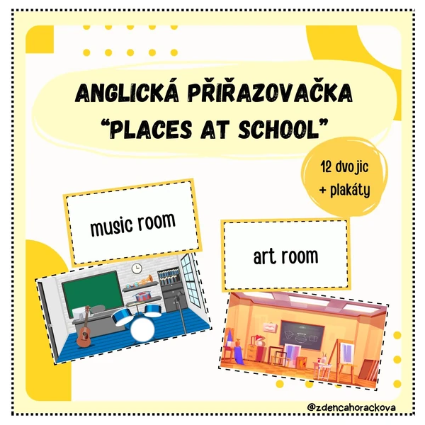 Anglická přiřazovačka - places at school