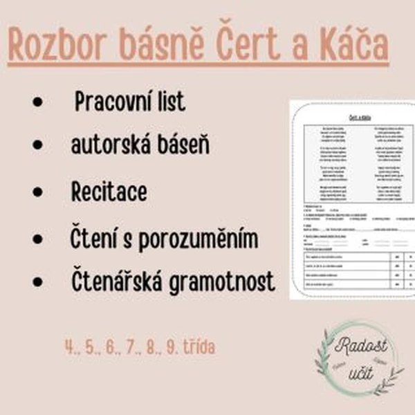 Rozbor básně Čert a Káča