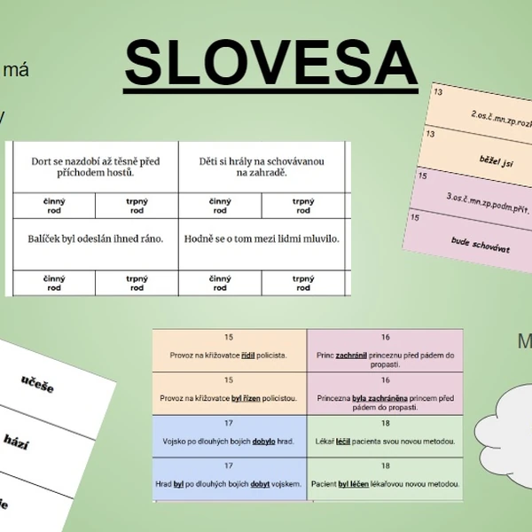 Slovesa - balíček aktivit