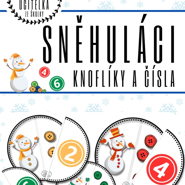 SNĚHULÁCI - knoflíky a čísla