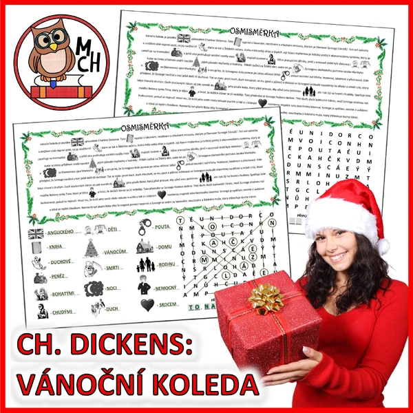 Charles Dickens - Vánoční koleda (děj knihy - osmisměrka)