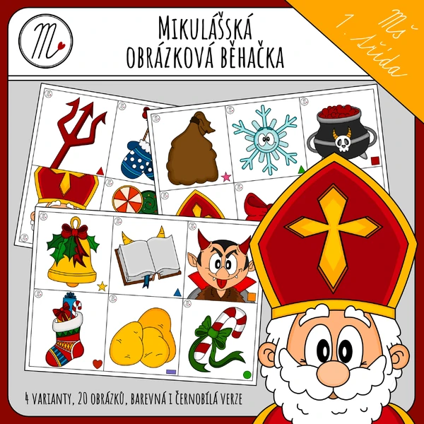 Mikulášská obrázková běhačka