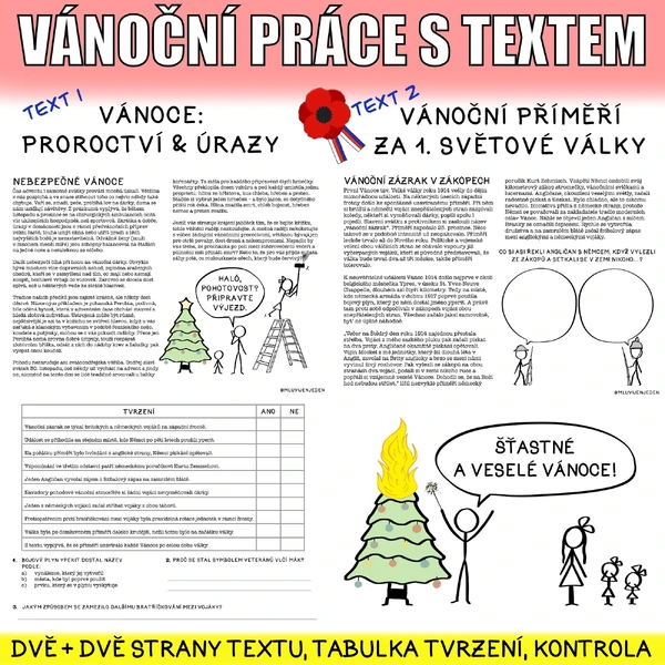 Vánoční práce s textem pro 5. až 7. třídu