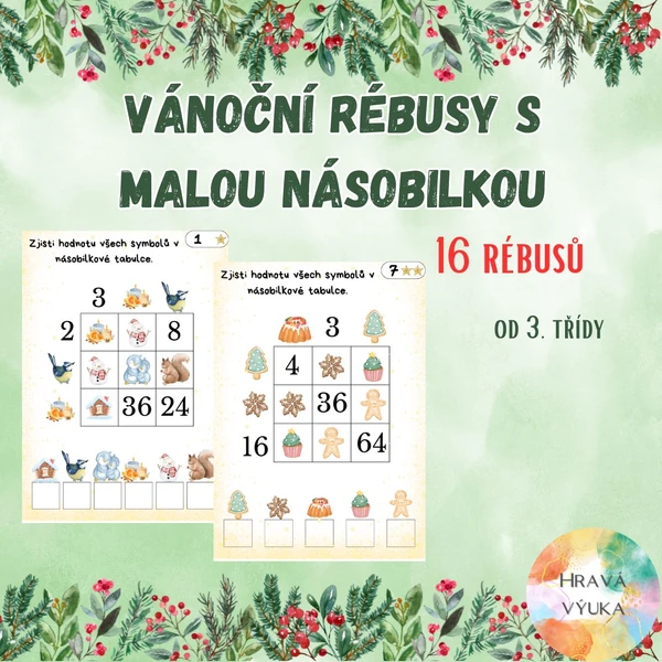 Vánoční rébusy s malou násobilkou