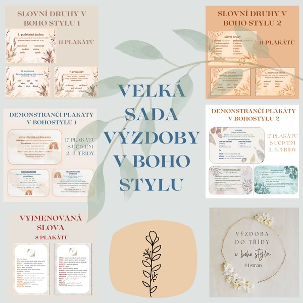 Velký soubor výzdoby v boho stylu