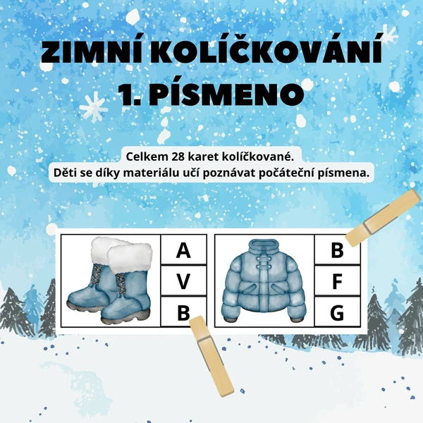 Zimní kolíčkování - 1. písmeno