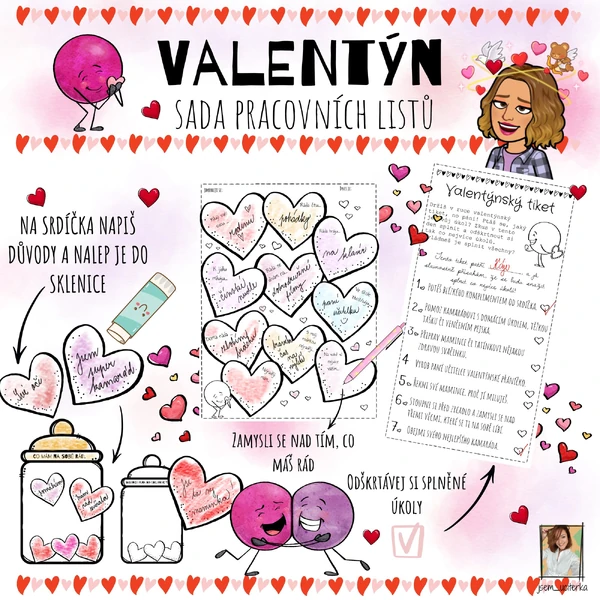 Valentýn - sada pracovních listů