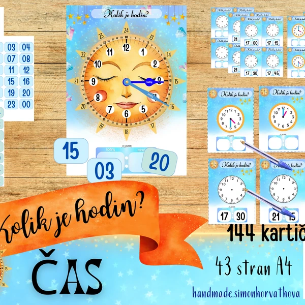 Čas, Kolik je hodin?, Hodiny, Učíme se hodiny, Aktivity