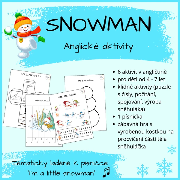 SNOWMAN - Anglické aktivity vztažené k písničce "I'm a little snowman"