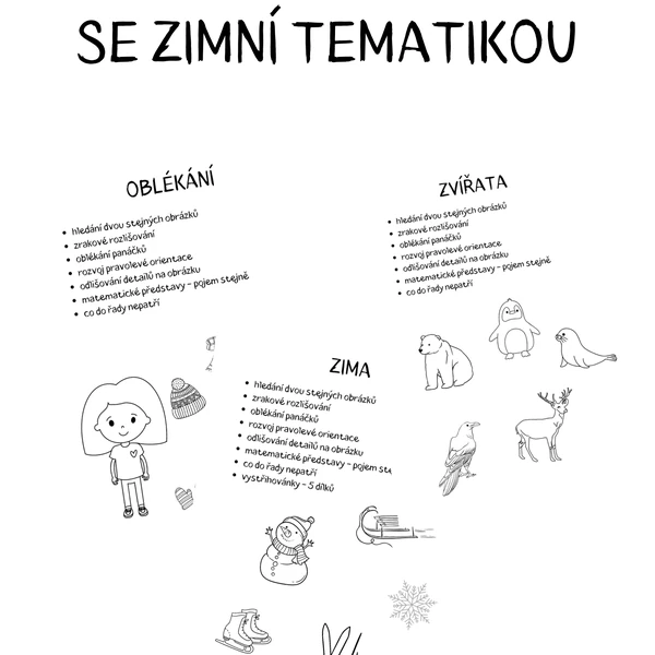 Pracovní listy se zimní tematikou