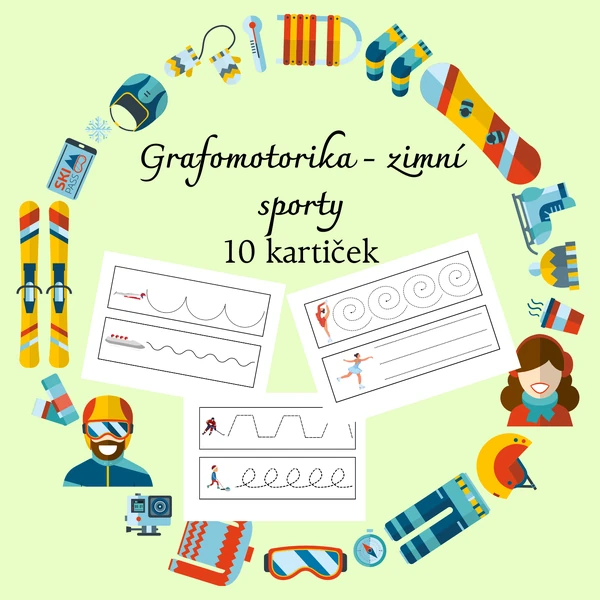 Grafomotorika - zimní sporty