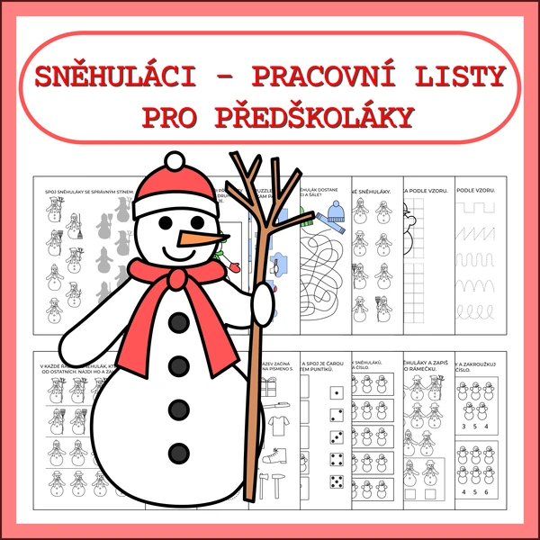 SNĚHULÁCI - PRACOVNÍ LISTY PRO PŘEDŠKOLÁKY