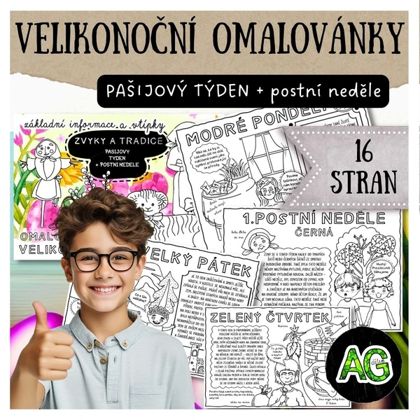 VELIKONOCE- omalovánky pro první stupeň s informacemi