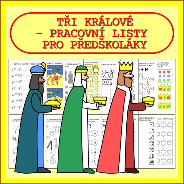 TŘI KRÁLOVÉ - PRACOVNÍ LISTY PRO PŘEDŠKOLÁKY