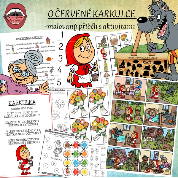 O ČERVENÉ KARKULCE: malovaný příběh s aktivitami