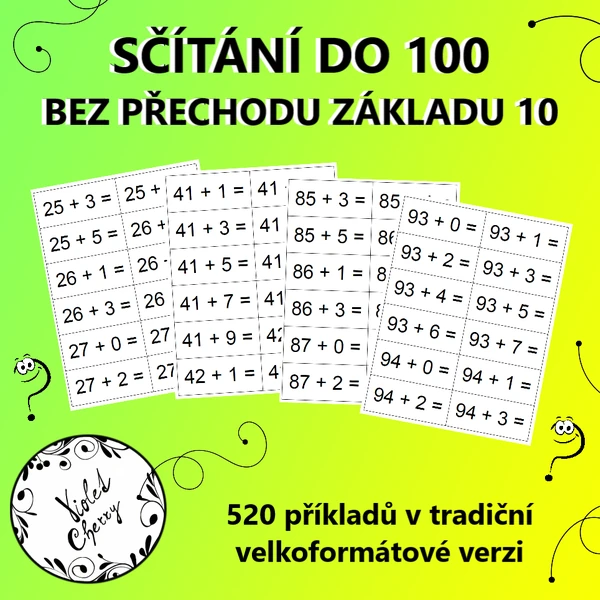 Sčítání do 100 bez přechodu přes základ 10