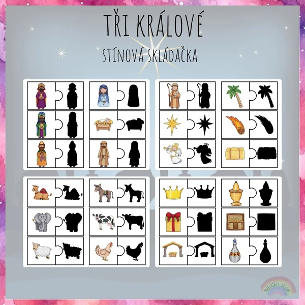Tři králové, stínová skládačka