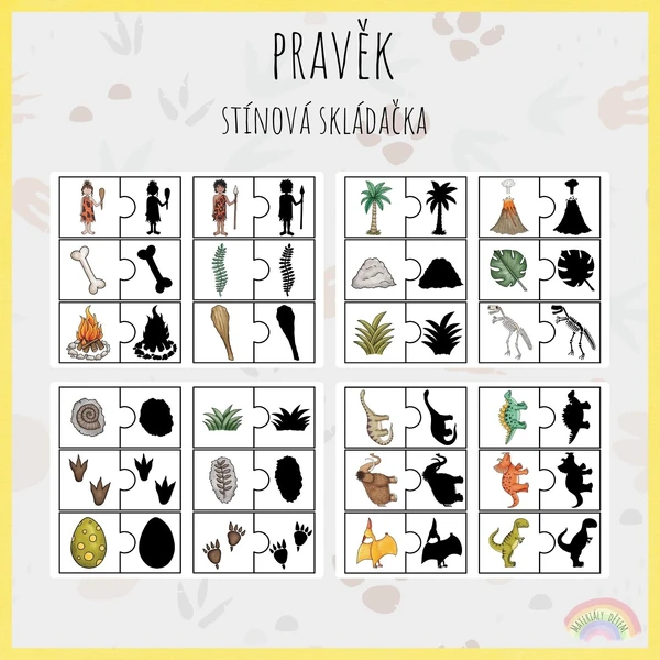 Pravěk, stínová skládačka
