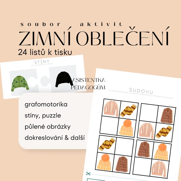 Zimní oblečení - soubor aktivit
