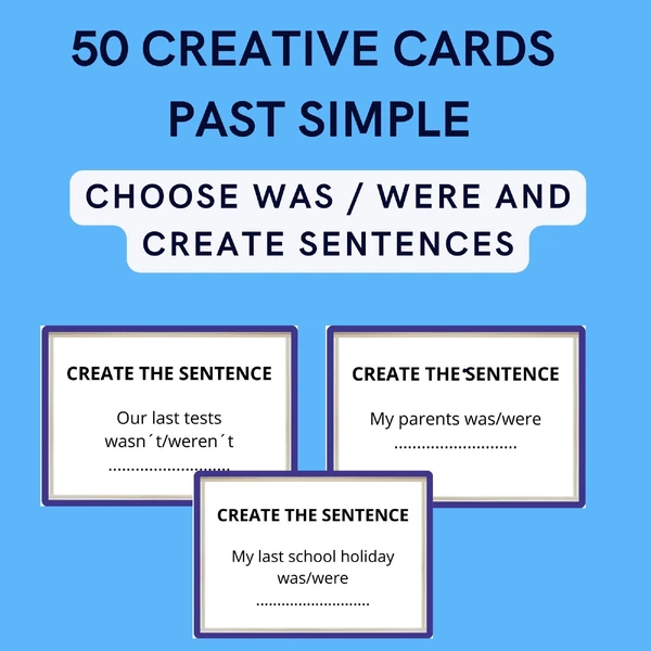 Past simple WAS WERE Karty CHOOSE and CREATE