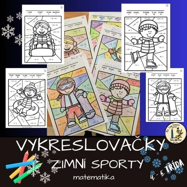 Vykreslovačky – ZIMNÍ SPORTY – 4. třída – matematika