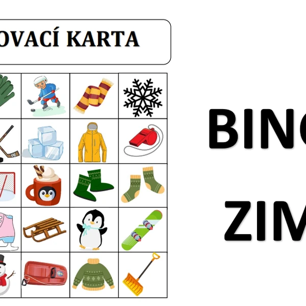 Zimní bingo - barevné 