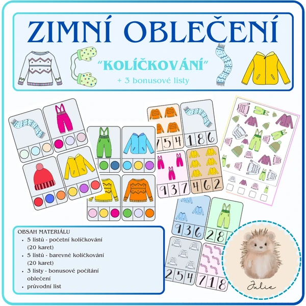 Zimní oblečení- kolíčkování