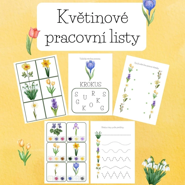 Květiny-pracovní listy