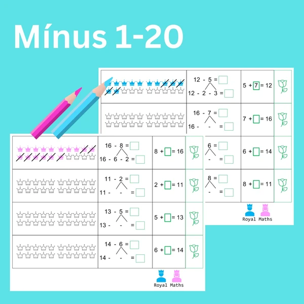Mínus : odčítání 1-20