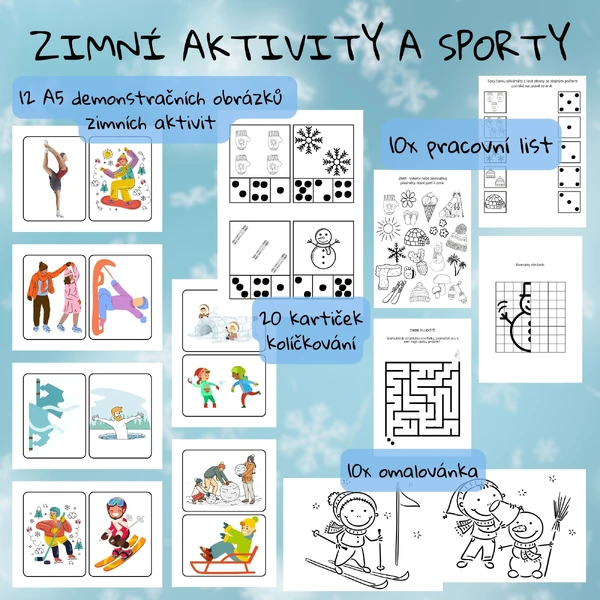Zimní aktivity a sporty - Soubor materiálů