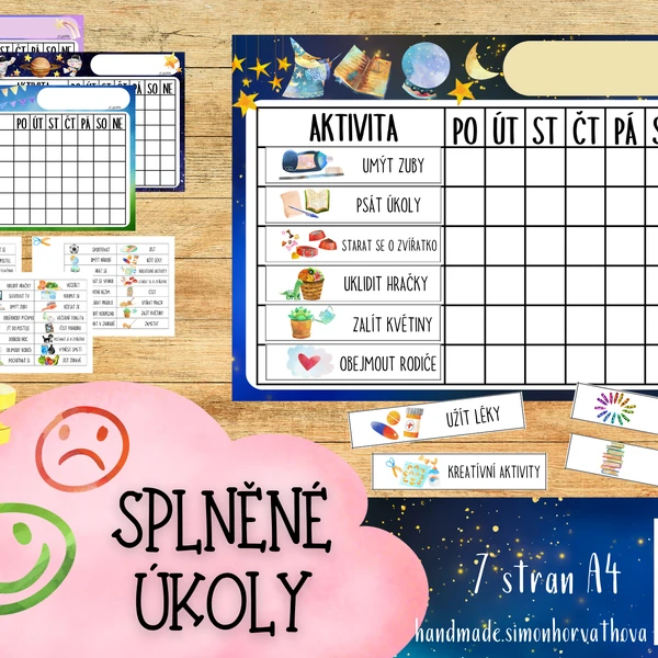Splněné úkoly, Denní režim, Režim dne, Rutina, Aktivity