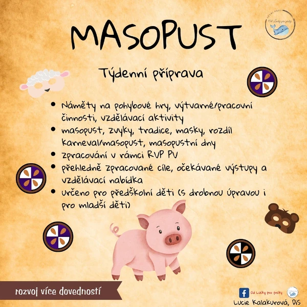 MASOPUST- TÝDENNÍ PŘÍPRAVA/NÁMĚTY