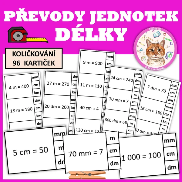 PŘEVODY JEDNOTEK DÉLKY - Kolíčkování