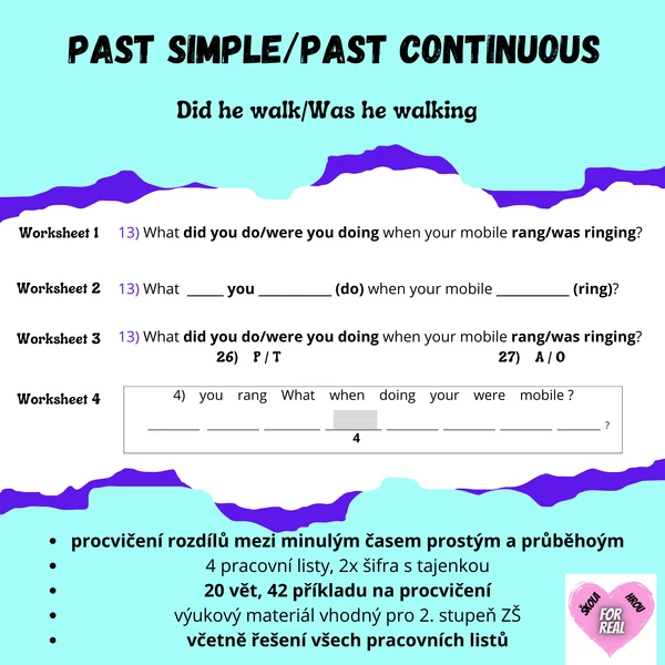 Past simple/Past continuous - pracovní listy