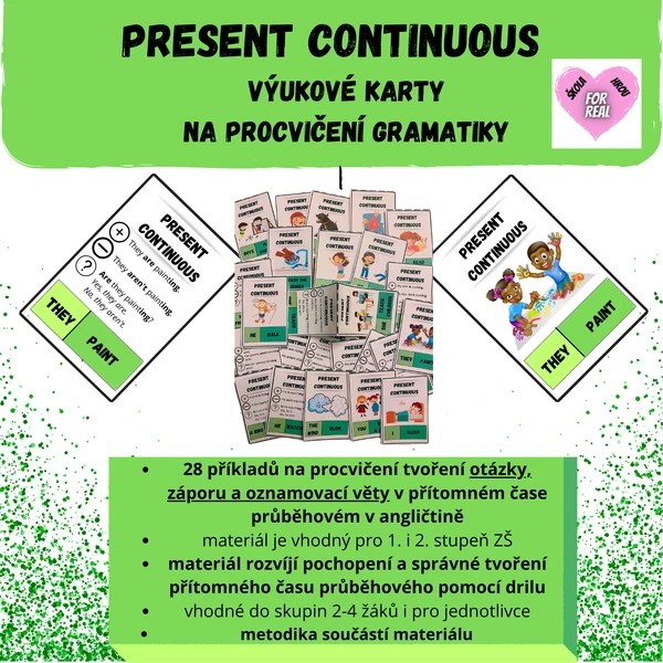 Present continuous - výukové karty