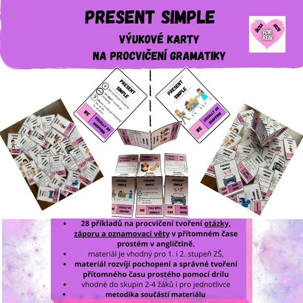 Present simple - výukové karty