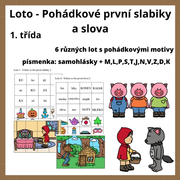 Loto - Pohádkové první slabiky a slova