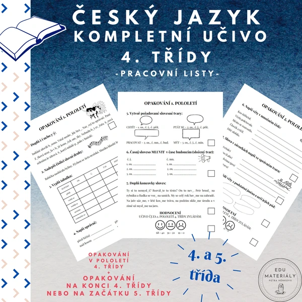 ČJ - kompletní učivo 4. třídy - opakování