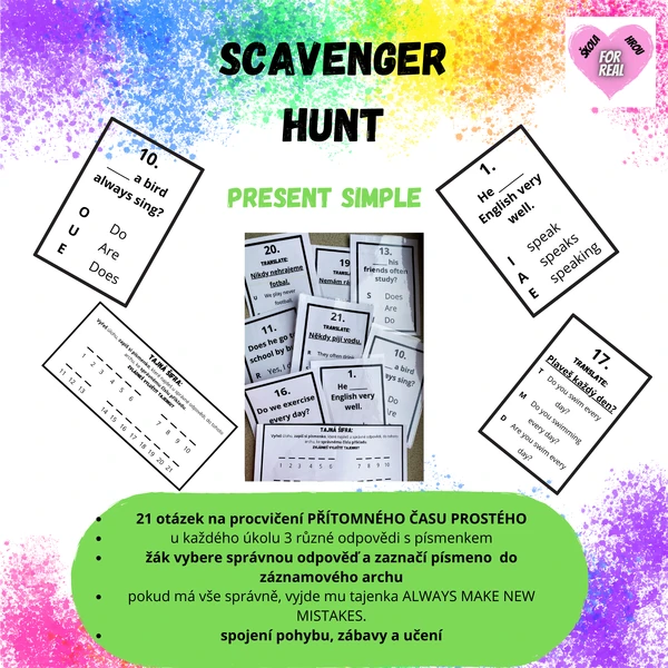 Scavenger hunt - present simple