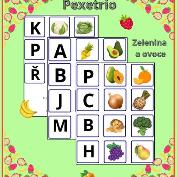 OVOCE A ZELENINA - PEXETRIO - POČÁTEČNÍ PÍSMENO