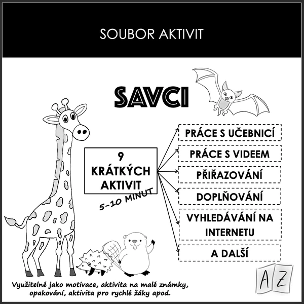 Soubor aktivit - savci