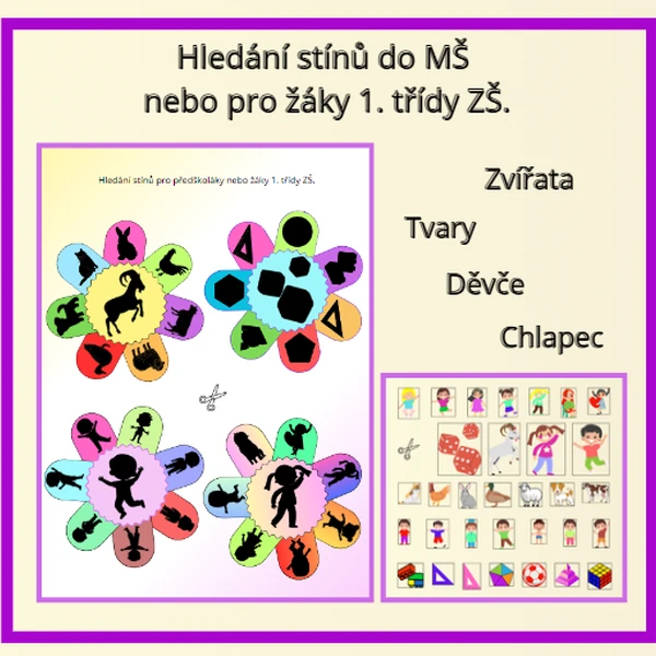 STÍNY ZVÍŘÁTKA, KLUK, HOLKA, TVARY 