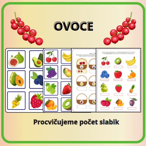 OVOCE (URČUJEME POČET SLABIK)