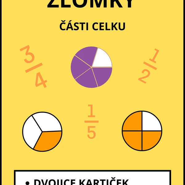 Zlomky (části celku) - kartičky k procvičování