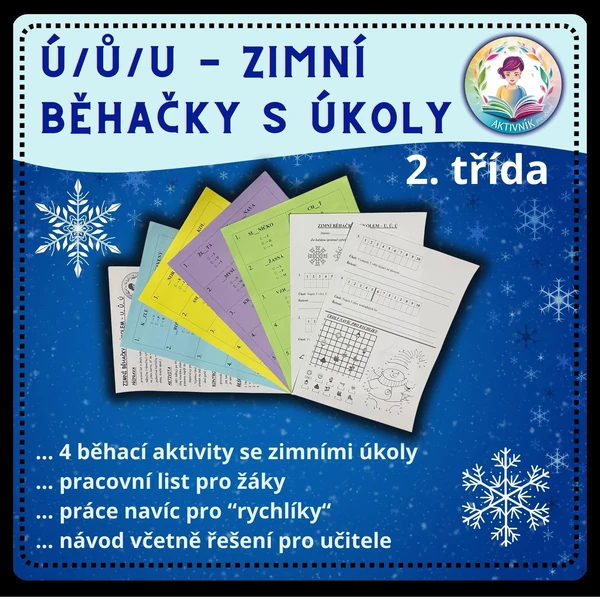 Zimní běhačky s úkoly Ú, Ů, U