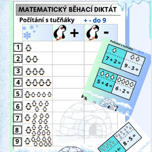 BĚHACÍ DIKTÁT - MATEMATIKA 0 - 10 + -