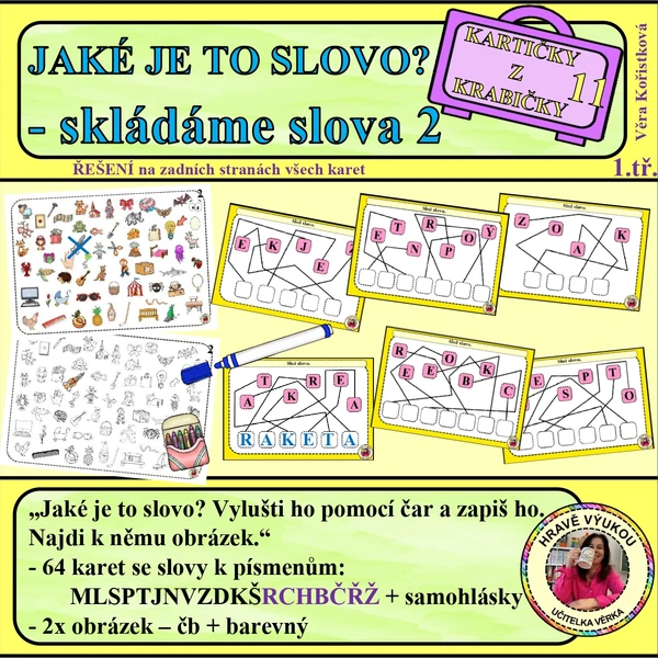 JAKÉ JE TO SLOVO? – skládáme slova 2 – Kartičky z krabičky 11