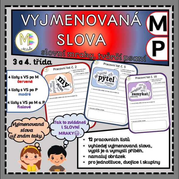 VYJMENOVANÁ SLOVA- slovní mraky a tvůrčí psaní (M, P)